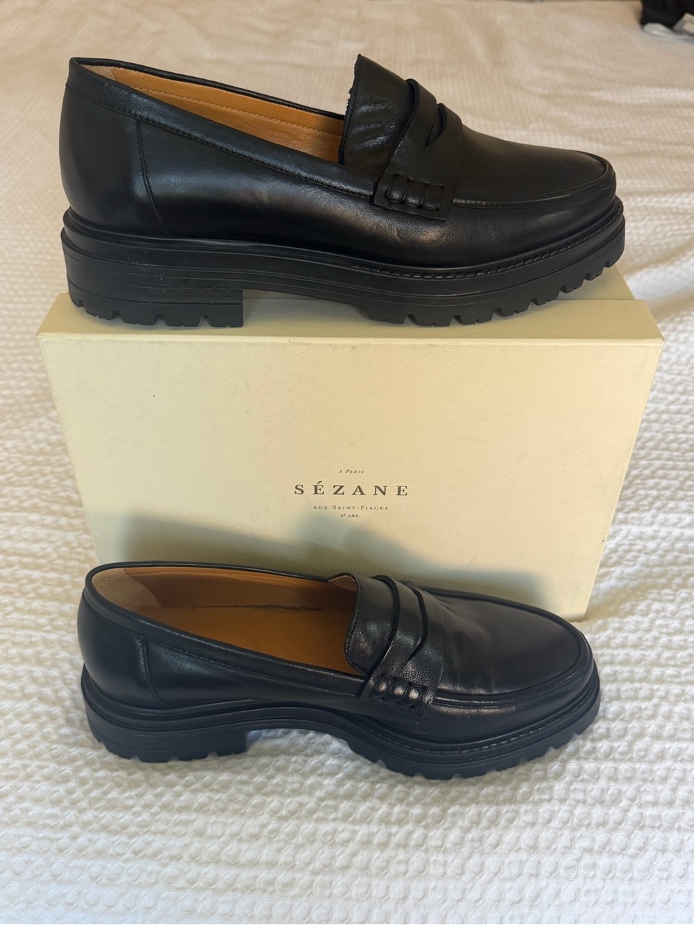 Sezane Leather Albane Loafers NWT